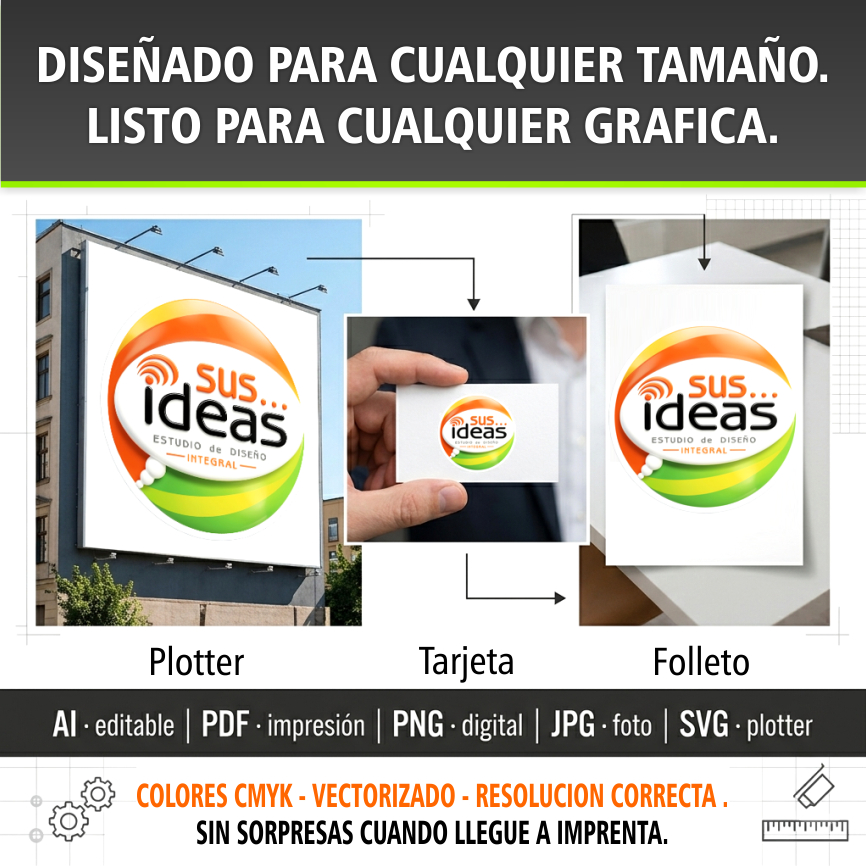 Gráfica impresa — plotter, tarjetas y folletos