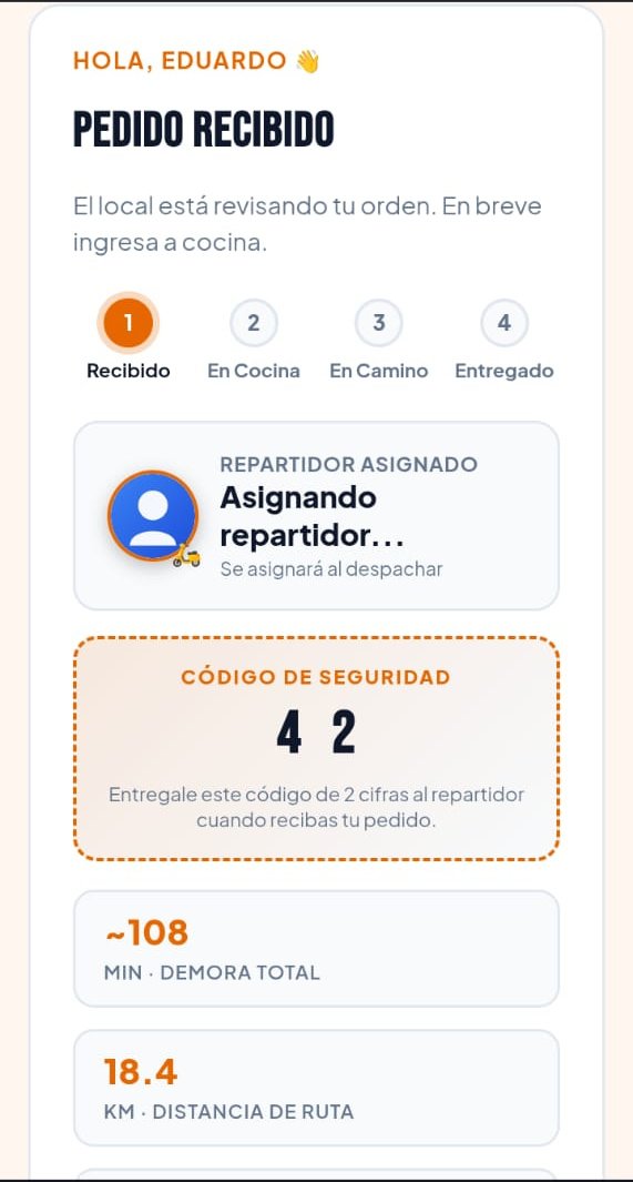 Pedido recibido: vista del cliente